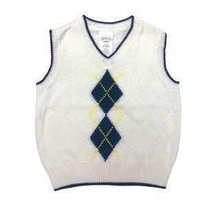 Gymboree White Sweater Vest Dress Up Size 6-12 Months